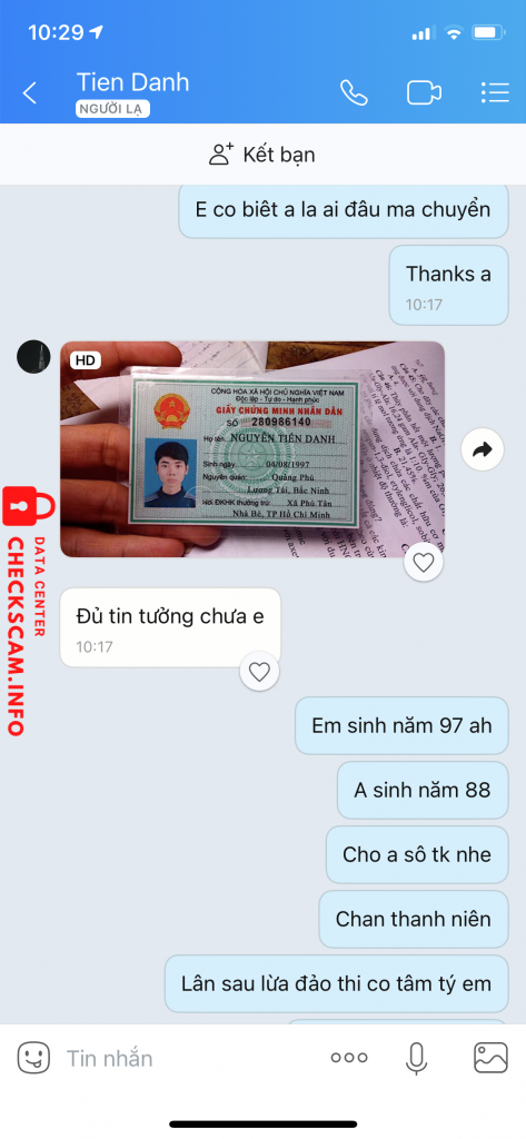 Evidence against Nguyễn Tiến Danh