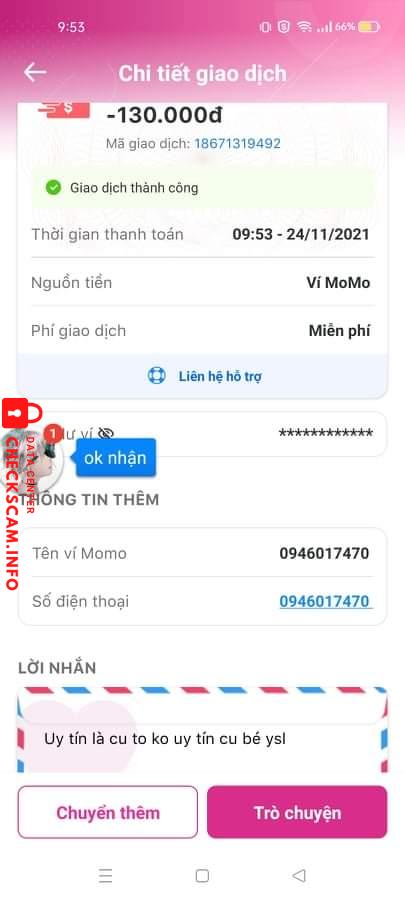 Evidence against 0946017470