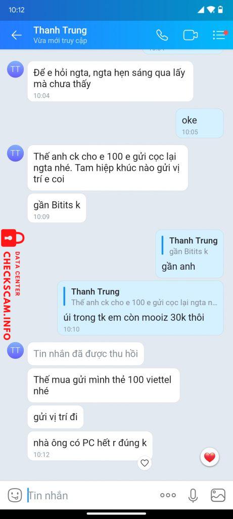 Evidence against Thanh Trung