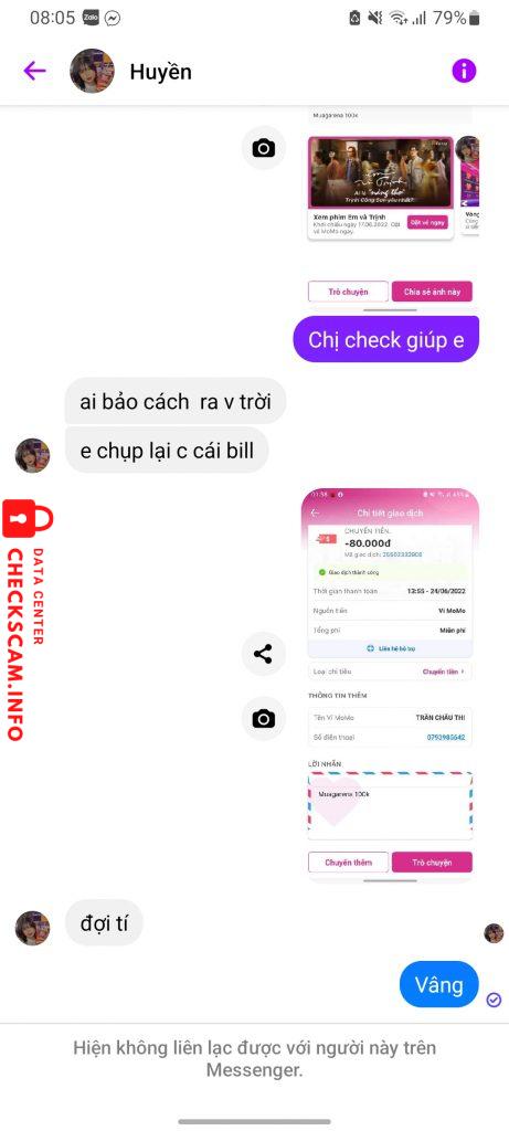 针对的证据 Trần Châu Thi