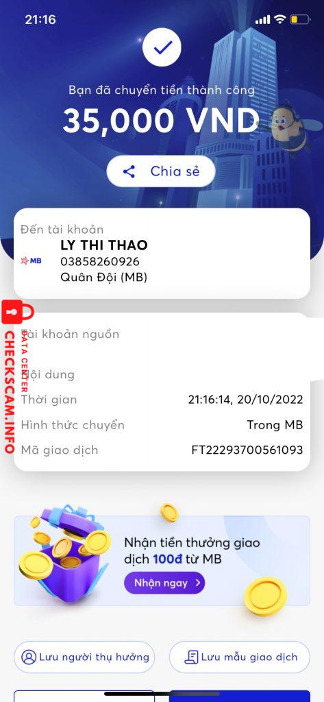 针对的证据 Ly Thi Thao