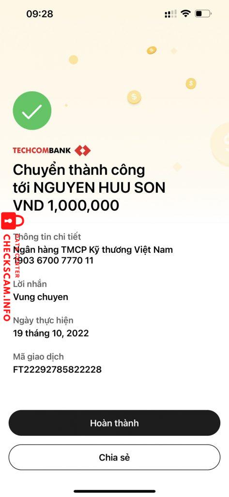 针对的证据 NGUYEN HUU SON
