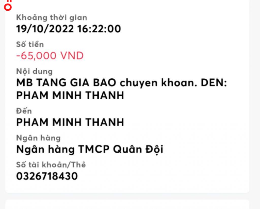 针对的证据 PHAM MINH THANH