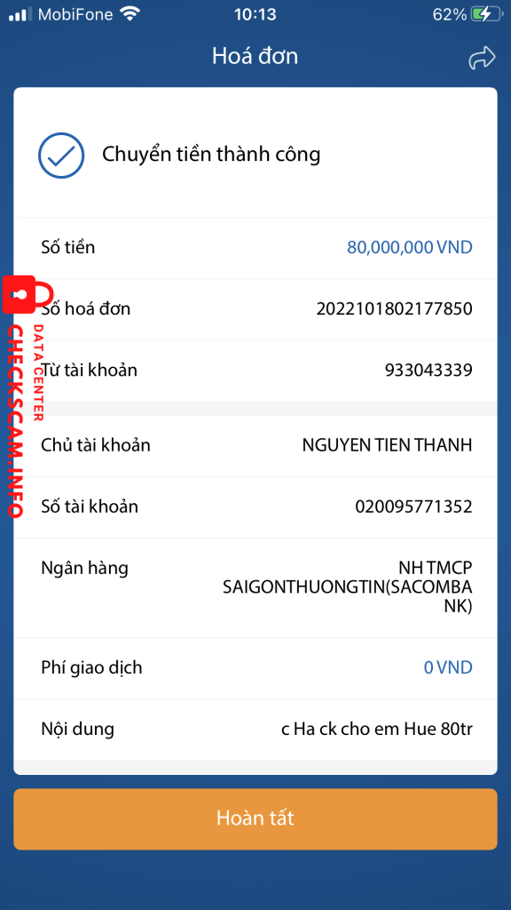 针对的证据 Nguyen Tien Thanh