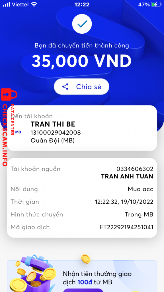 针对的证据 TRAN THI BE
