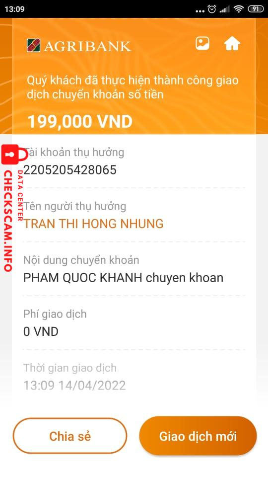 针对的证据 Trần Thị Hồng Nhung