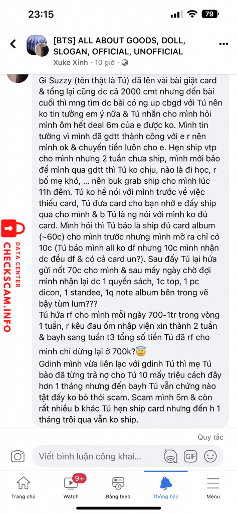 针对的证据 Giang Cẩm Tú