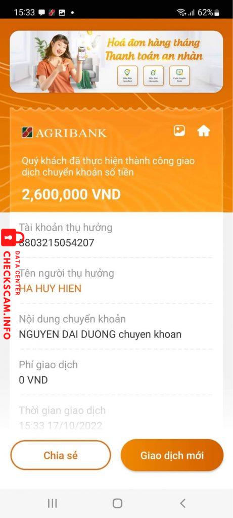 针对的证据 Ha Huy Hien