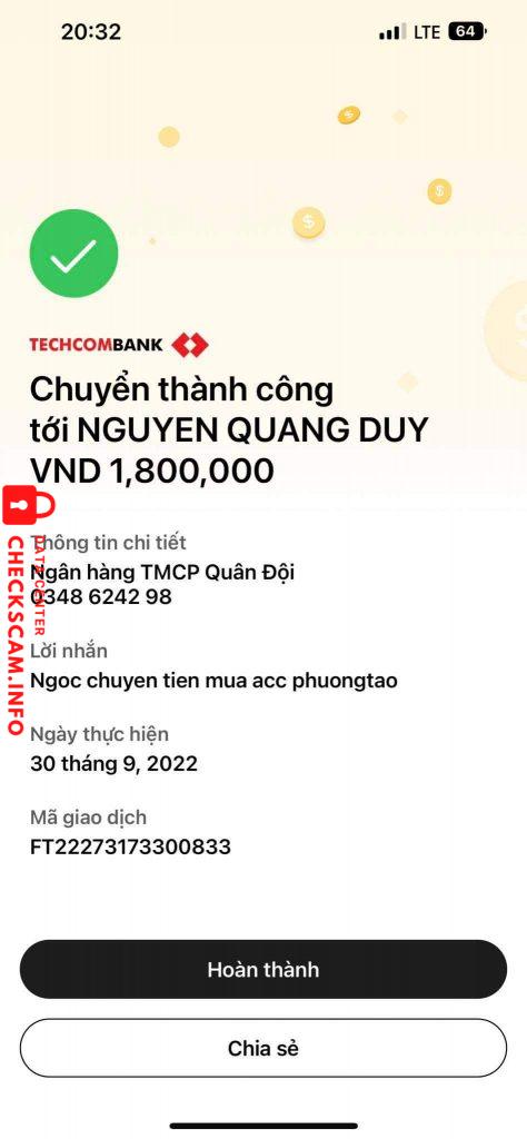 针对的证据 Nguyễn Quang Duy