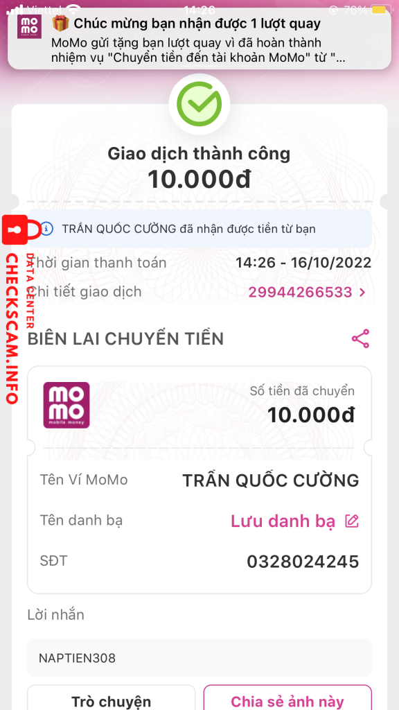 针对的证据 Trần Quốc Cường