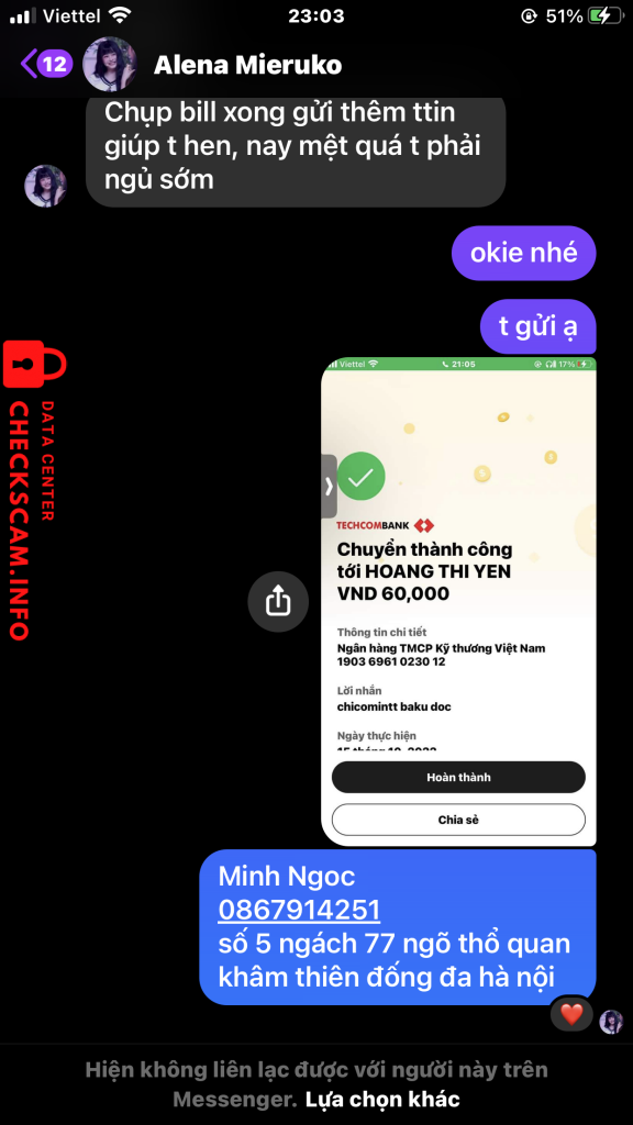 针对的证据 Hoàng Thị Yến