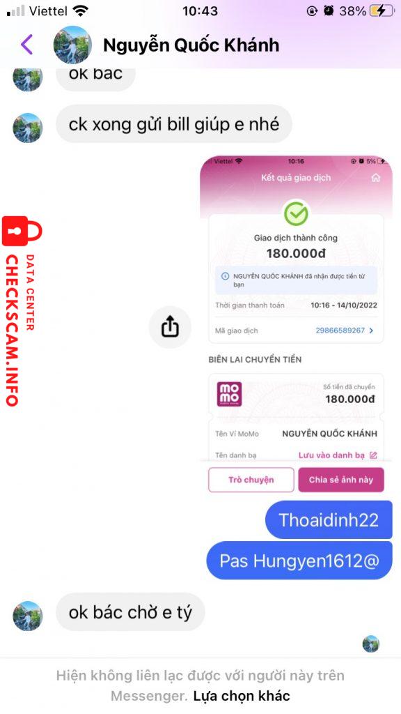 针对的证据 NGUYỄN QUỐC KHÁNH