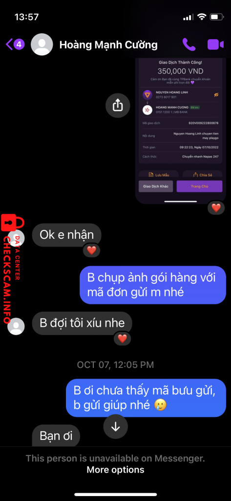 针对的证据 Hoàng Mạnh Cường