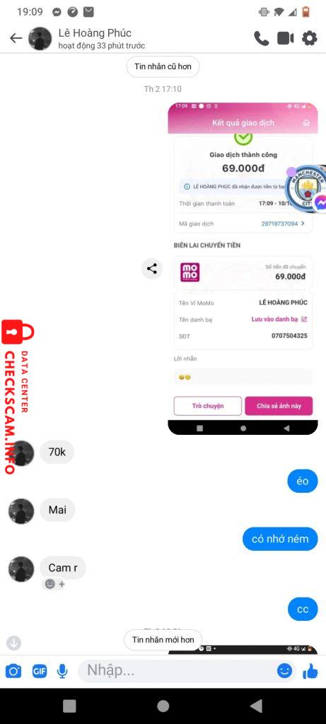针对的证据 Lê Hoàng Phúc