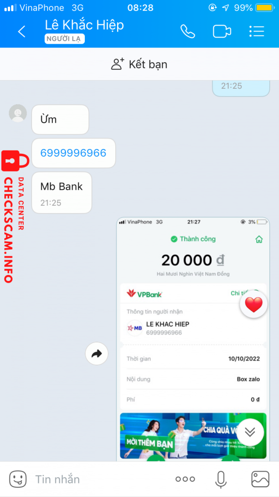 针对的证据 Lê Khắc Hiệp (SV)