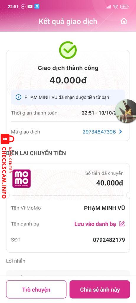 针对的证据 Phạm Minh Vũ