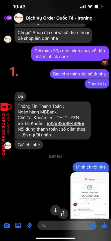 Evidence against VU THI TUYEN