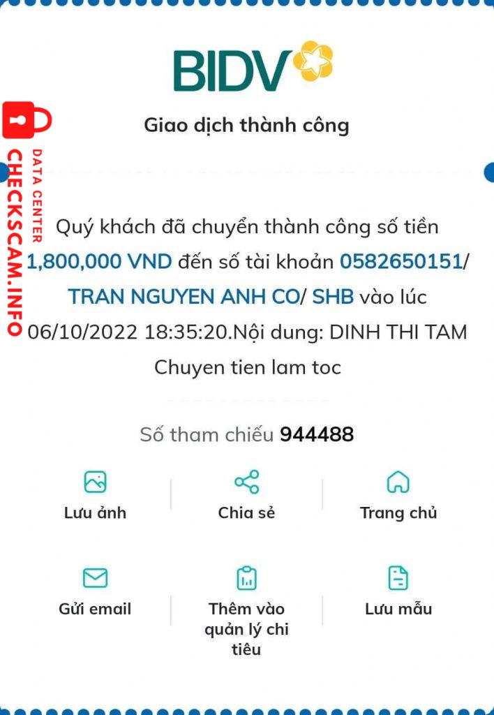 Evidence against TRAN NGUYEN ANH CO