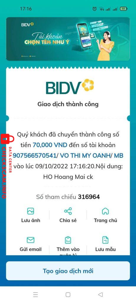 Evidence against Vo Thi My Oanh