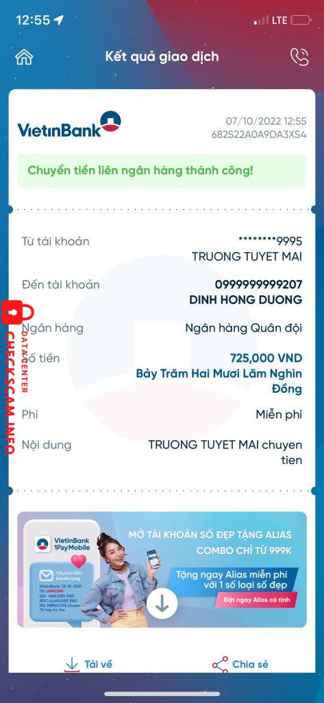 Evidence against Dinh Hong Duong