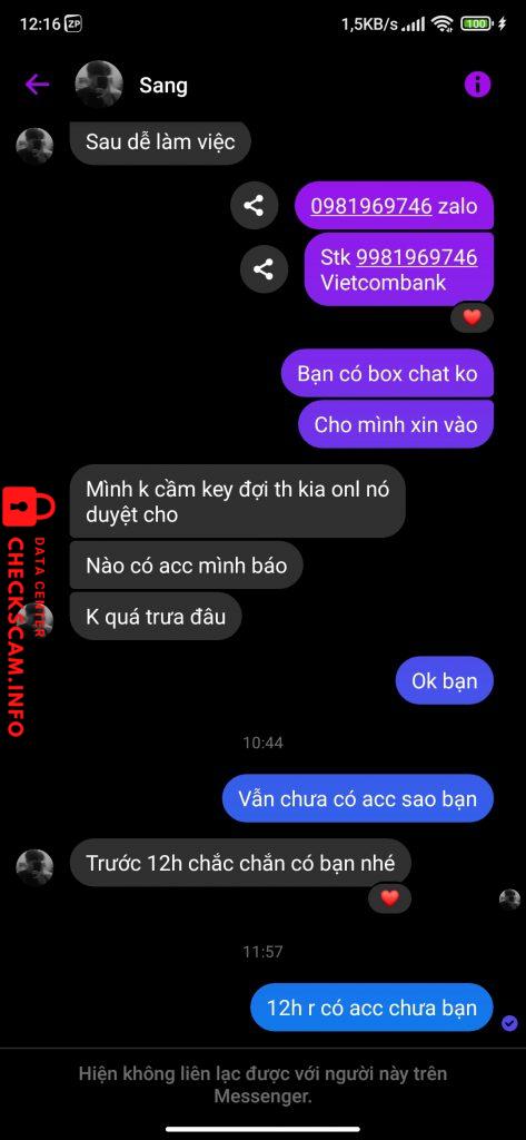Evidence against TRAN MINH SANG