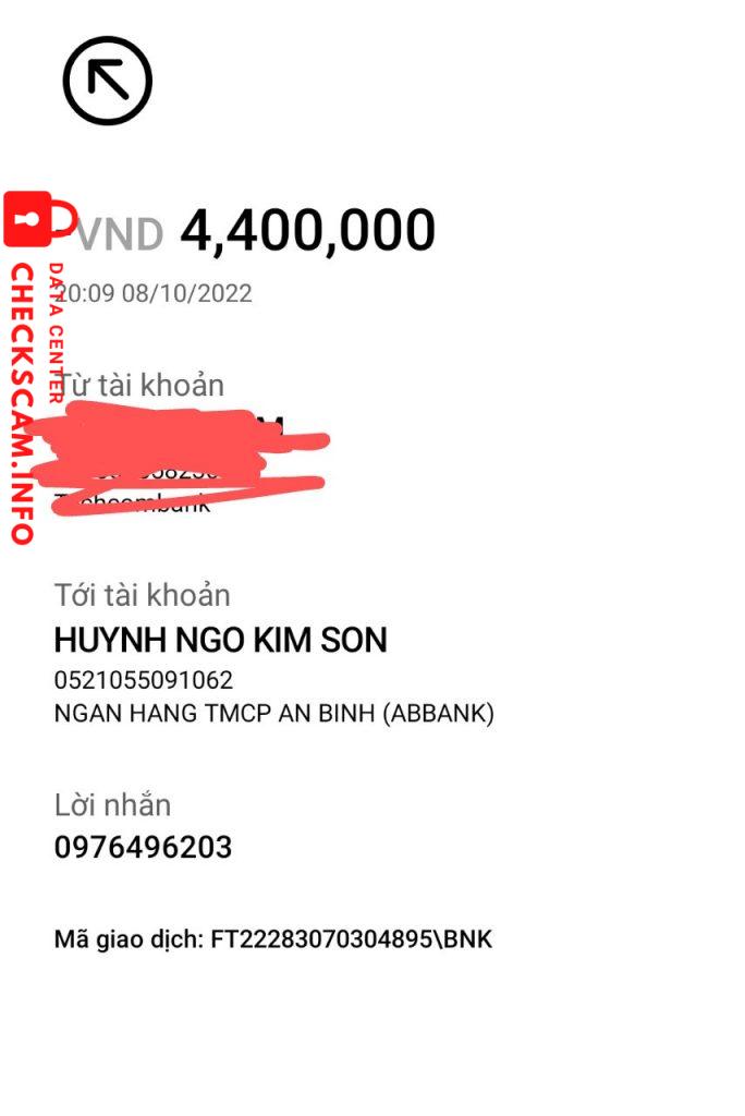 Evidence against Huỳnh ngô kim sơn - 3368vn.com