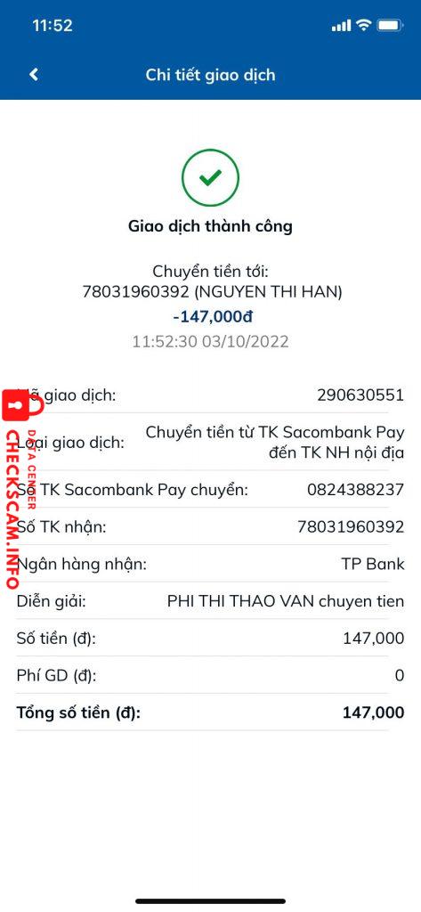 Evidence against Nguyen Thi Han