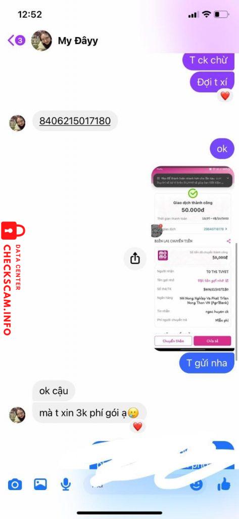Evidence against TO THI TUYET