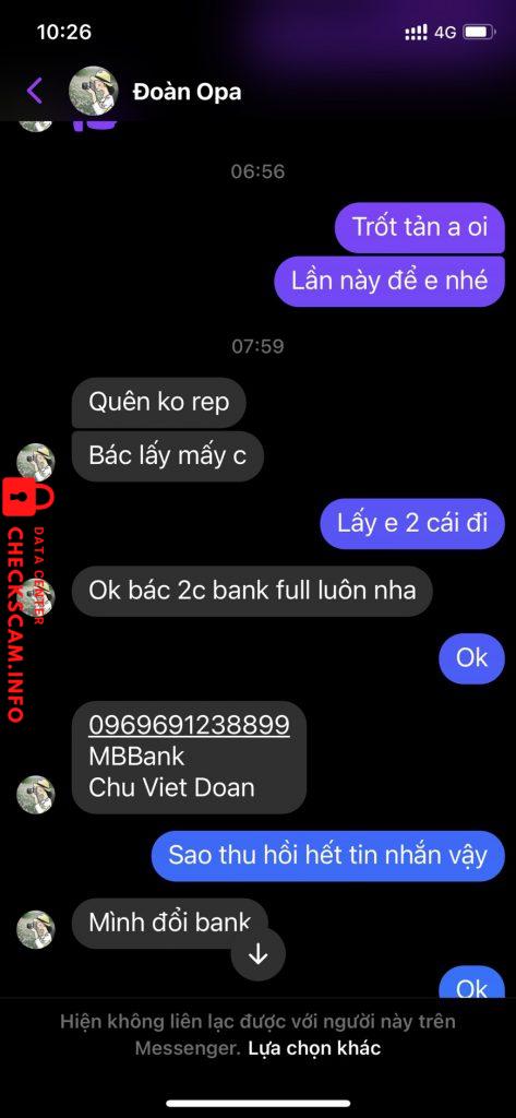 Evidence against Chu Việt Đoàn