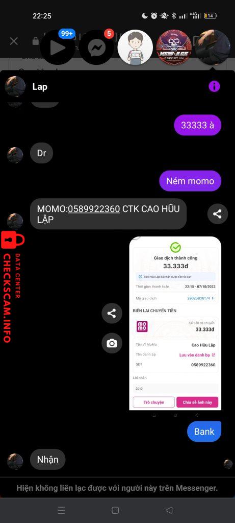 Evidence against Cao Huu Lap