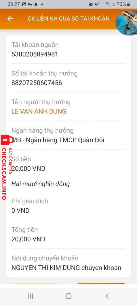 Evidence against LE VAN ANH DUNG