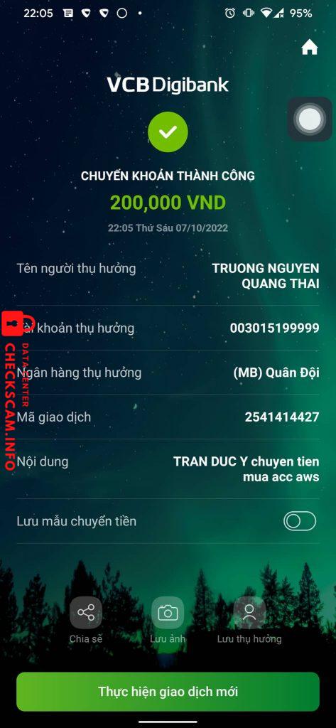 Evidence against Truong Nguyen Quang Thai