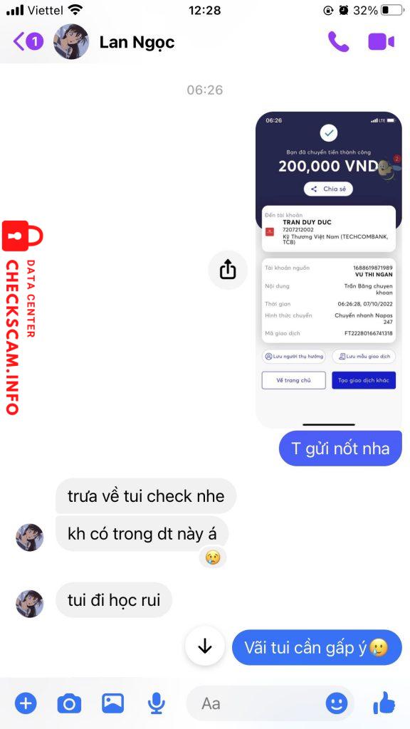 Evidence against TRAN DUY DUC