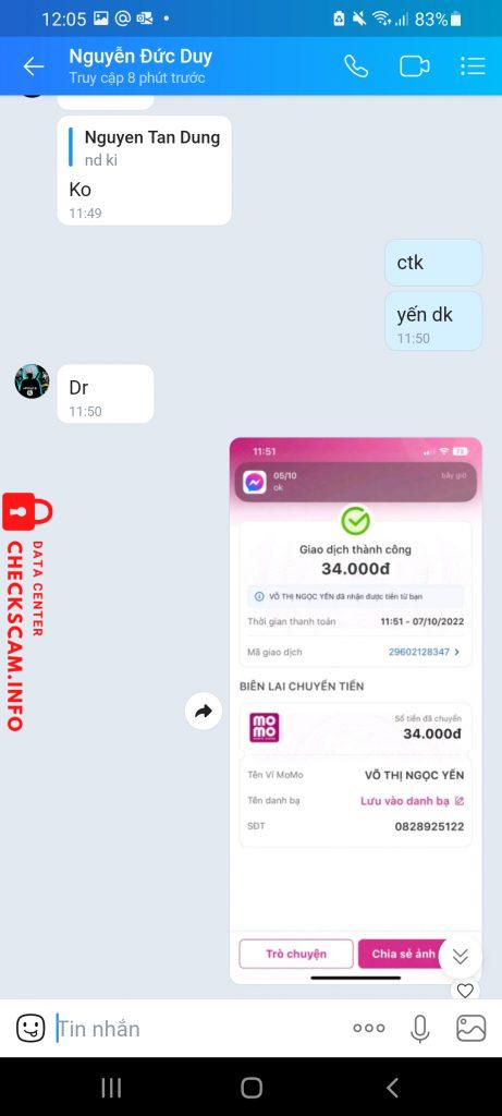 Evidence against Võ Thị Ngọc Yến