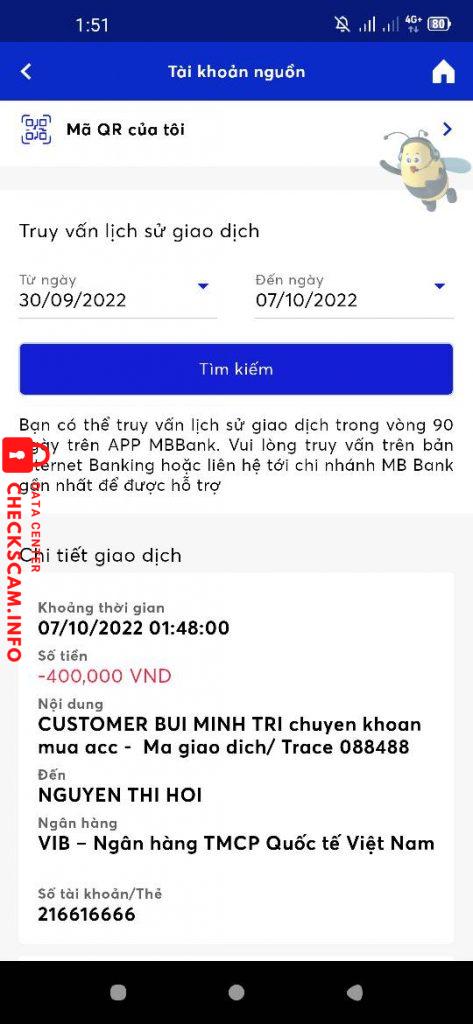 Evidence against NGUYEN THI HOI