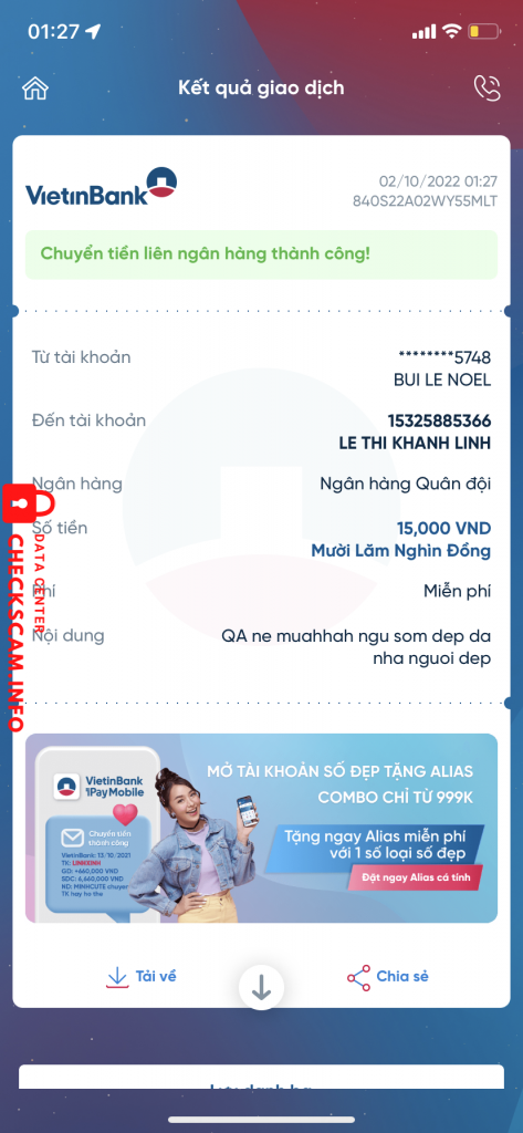 Evidence against Le Thi Khanh Linh