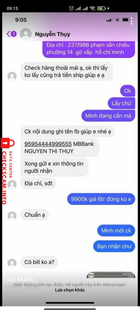 Evidence against Nguyen thi thuy