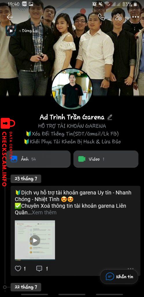 Evidence against Ad Trình Trần Garena