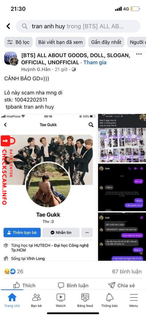 Bukti melawan Trần Anh Huy
