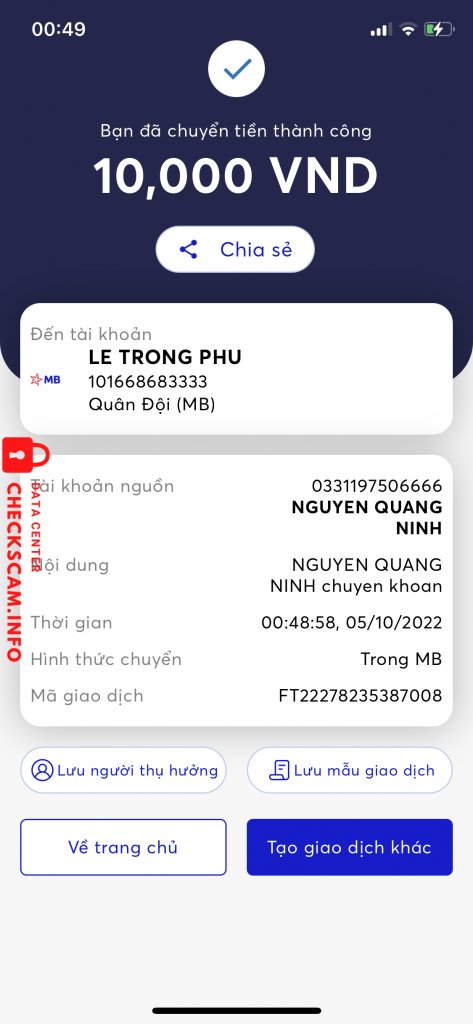 Bukti melawan Le Trong Phu