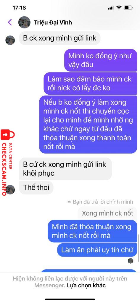 Evidence against Triệu Đại Vĩnh