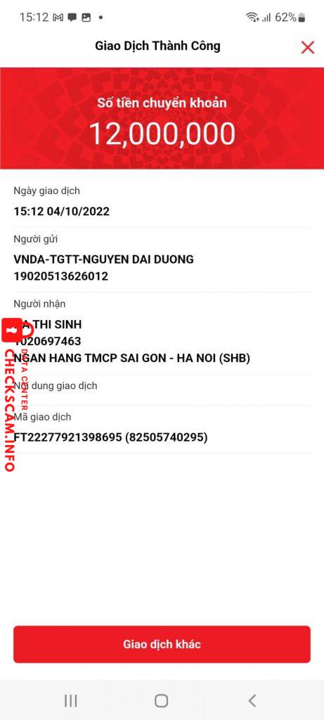 Evidence against Ha Thi Sinh