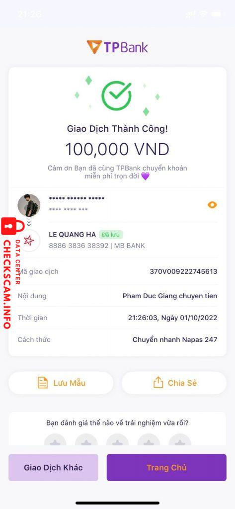 Evidence against Le Quang Ha