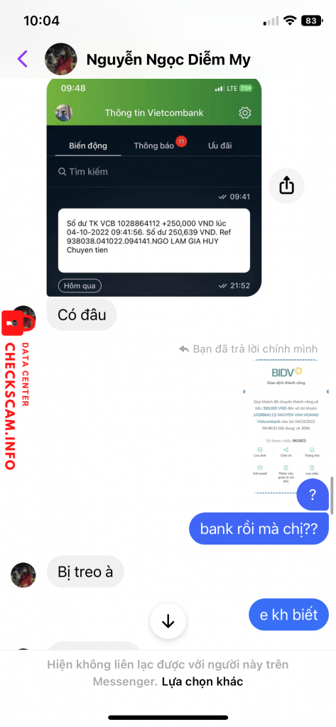Evidence against Nguyễn Thị Diễm mY