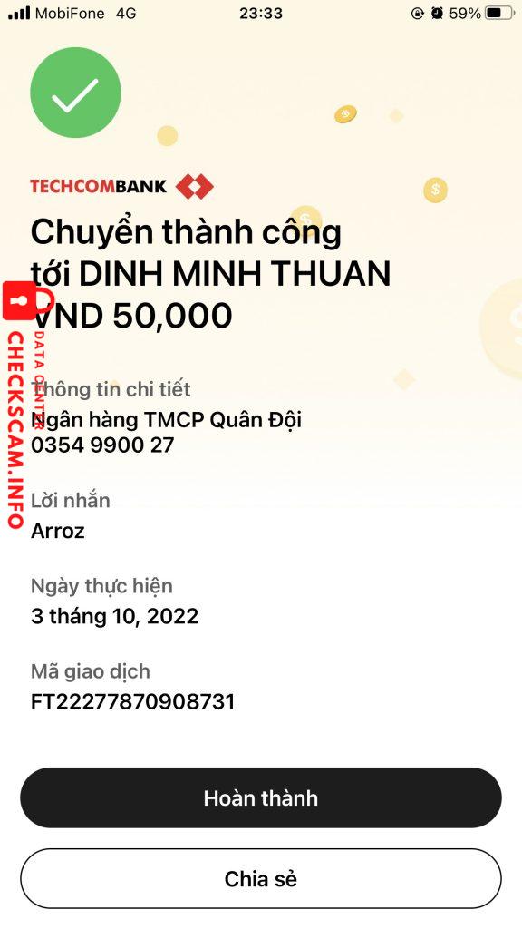 Evidence against DINH MINH THUAN