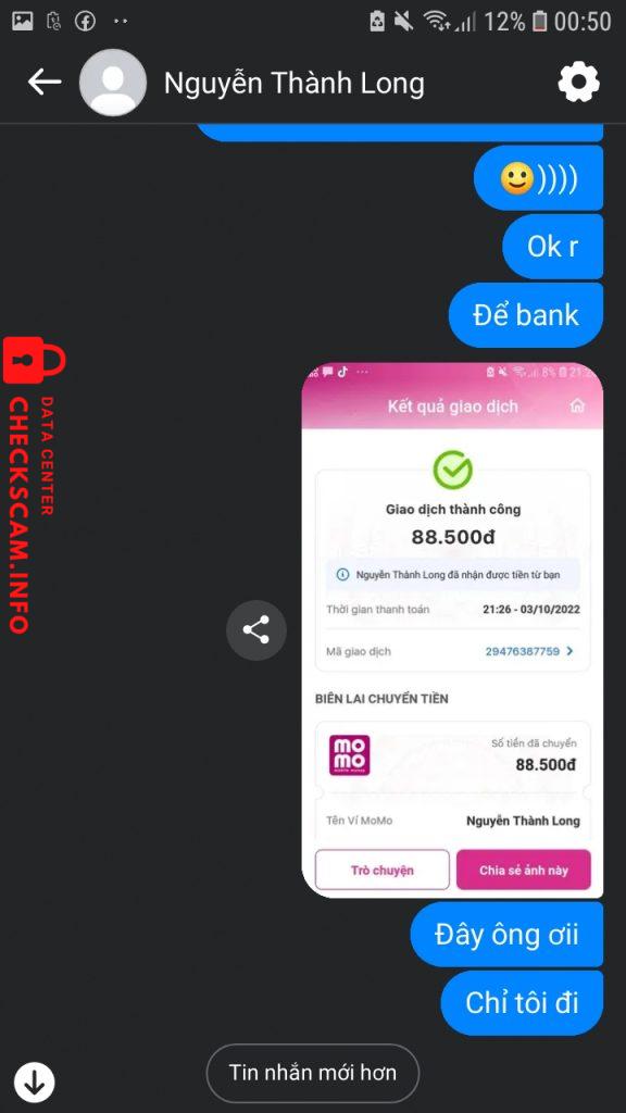 Evidence against Nguyễn Thành Long