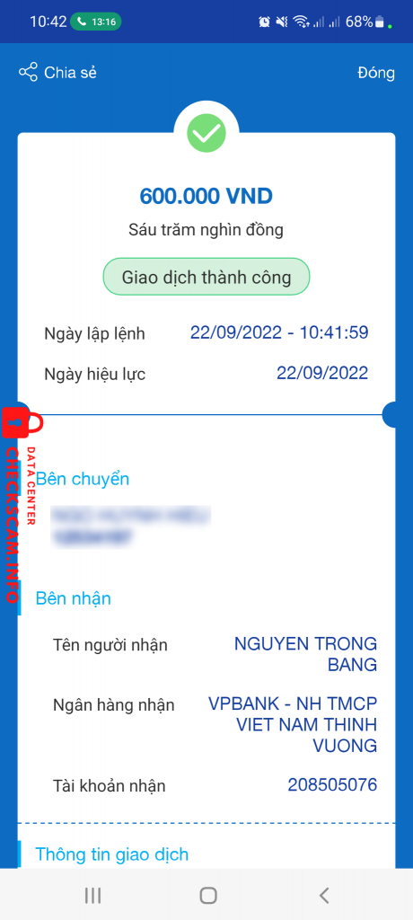 Evidence against Nguyễn Trọng Bằng