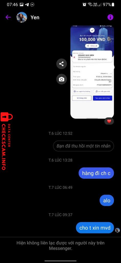 Evidence against HOANG VAN HIEN