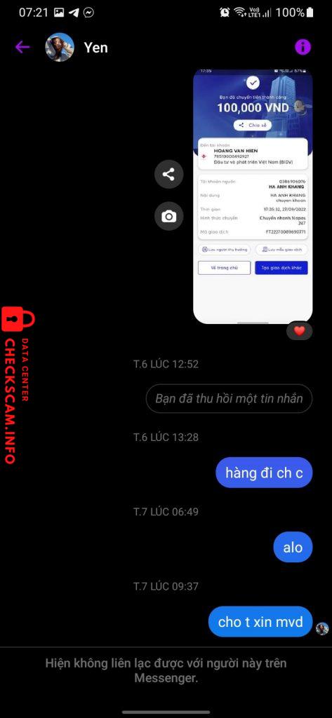Evidence against HOANG VAN HIEN