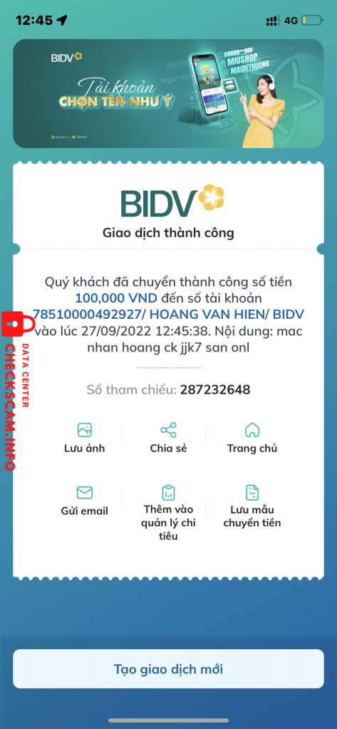 Evidence against Hoang van hien